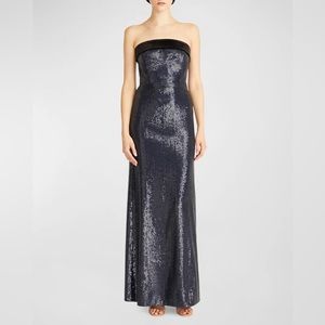 ML Monique Lhuillier Reese Strapless Sequin Column Gown